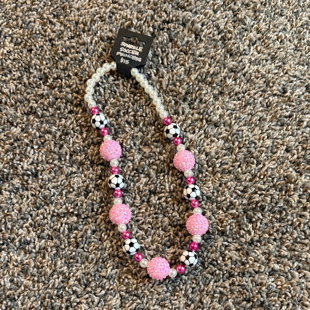 Sparkle Soccer Princess Girls Necklace
